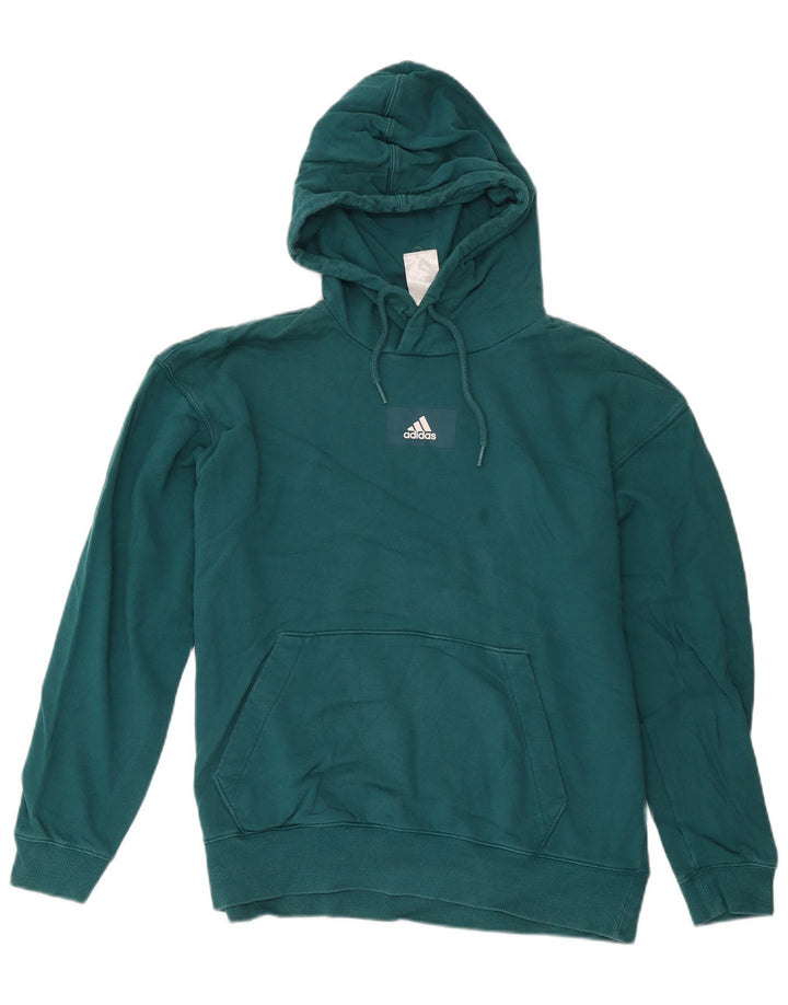 Pulover Adidas pentru bărbați, bumbac verde mediu