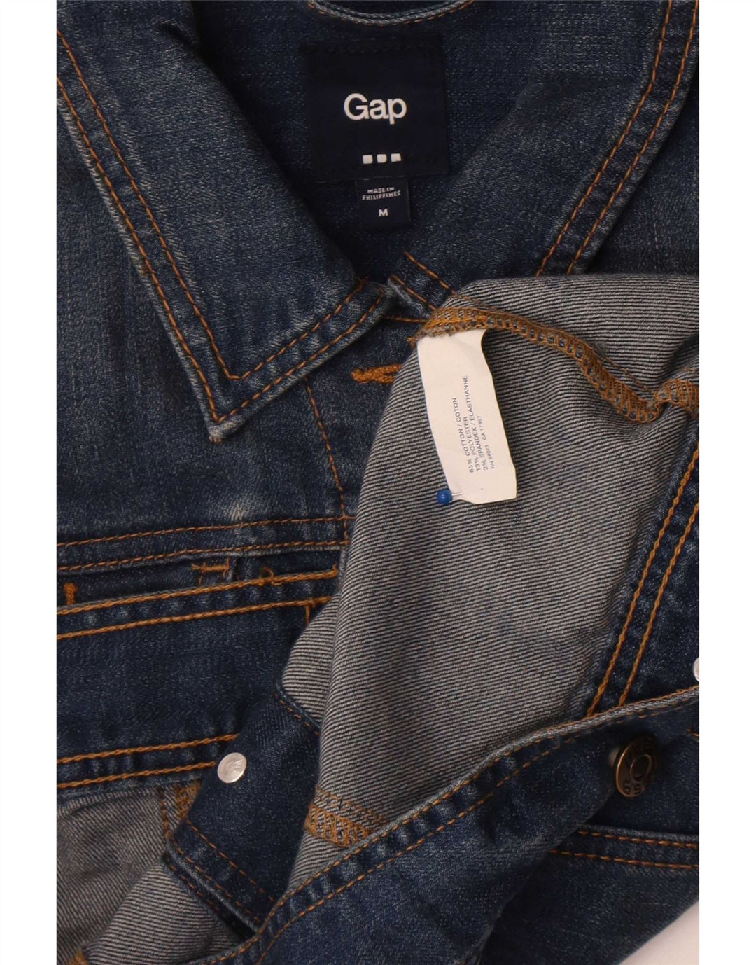 Jachetă de denim crop pentru femei Gap UK 14, bumbac albastru mediu
