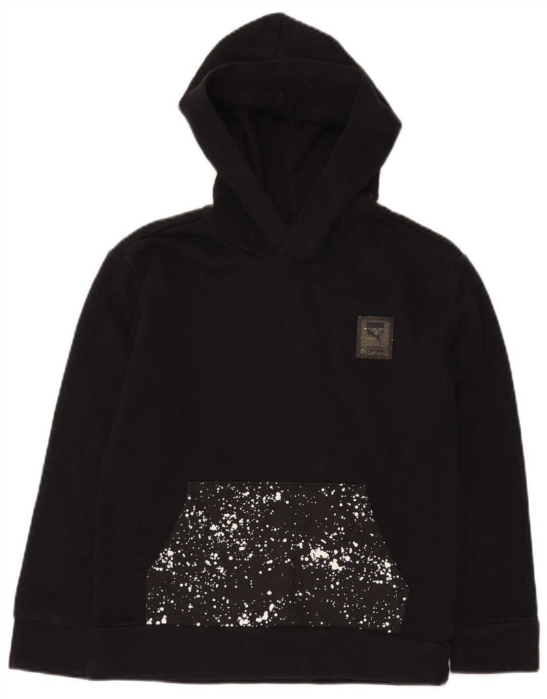 Pulover cu glugă grafic PUMA pentru băieți 10-11 ani, mediu cu pete negre