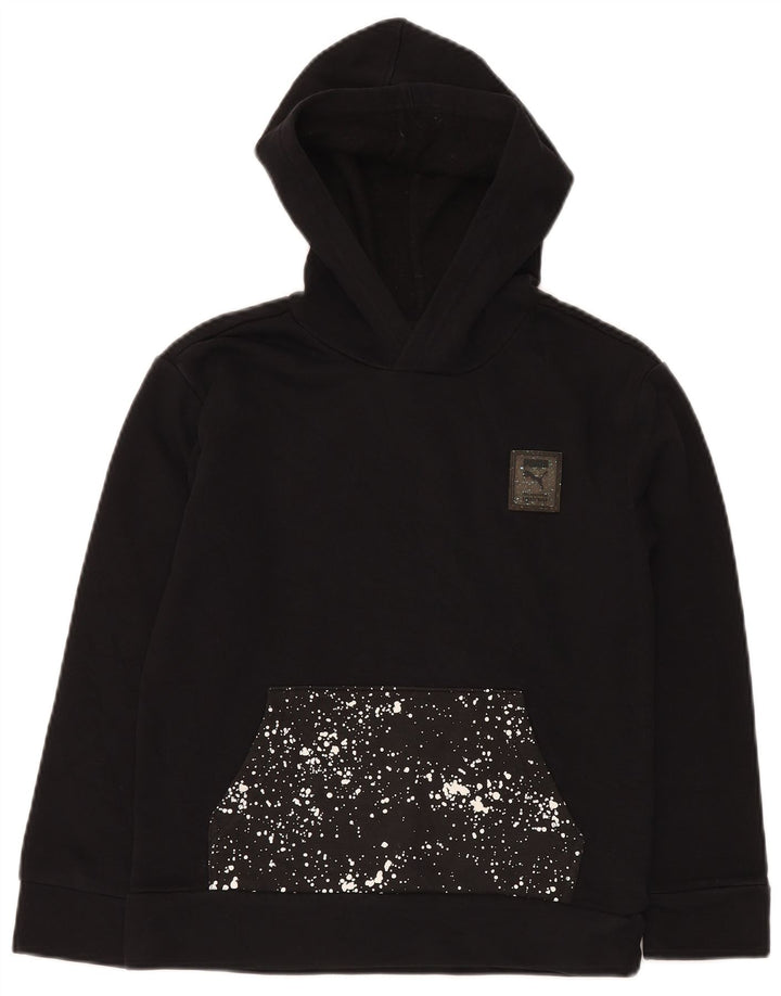 Pulover cu glugă grafic PUMA pentru băieți 10-11 ani, mediu cu pete negre