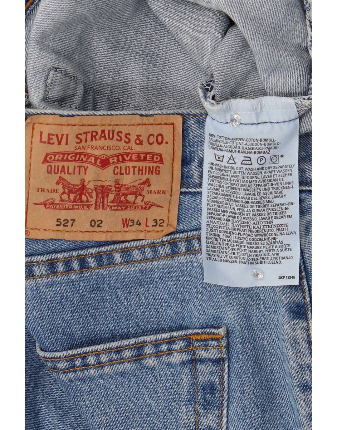 Blugi pentru bărbați Levi's 527 Bootcut W34 L32 Bumbac albastru