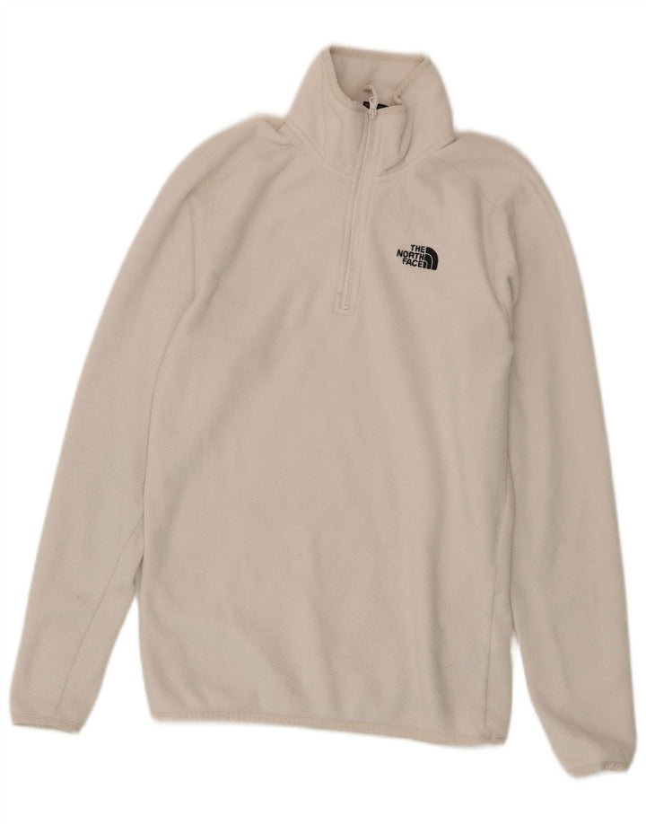 Pulover pentru bărbați The North Face, cu fermoar și gât, poliester, bej