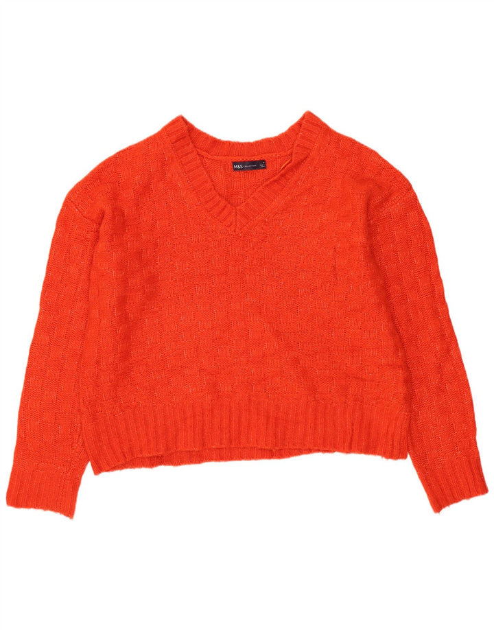 Pulover oversized cu decolteu în V pentru femei Marks & Spencer UK 14 Medium Red