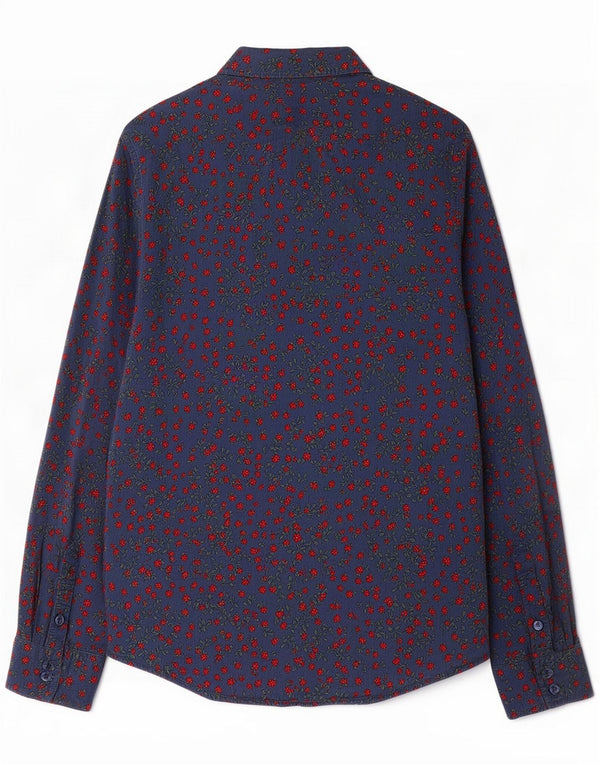 Benetton Cămașă pentru femei UK 4 XS Blue Floral Bumbac