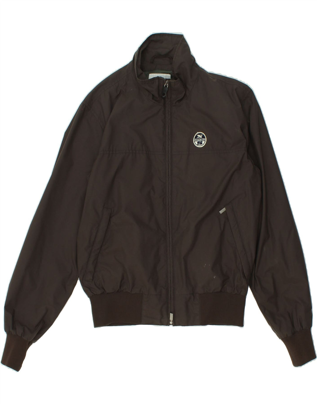 NORTH SAILS Womens Bomber Jacket UK 14 Medium Brown Nylon Vintage North Sails and Second-Hand North Sails from Messina Hembry 