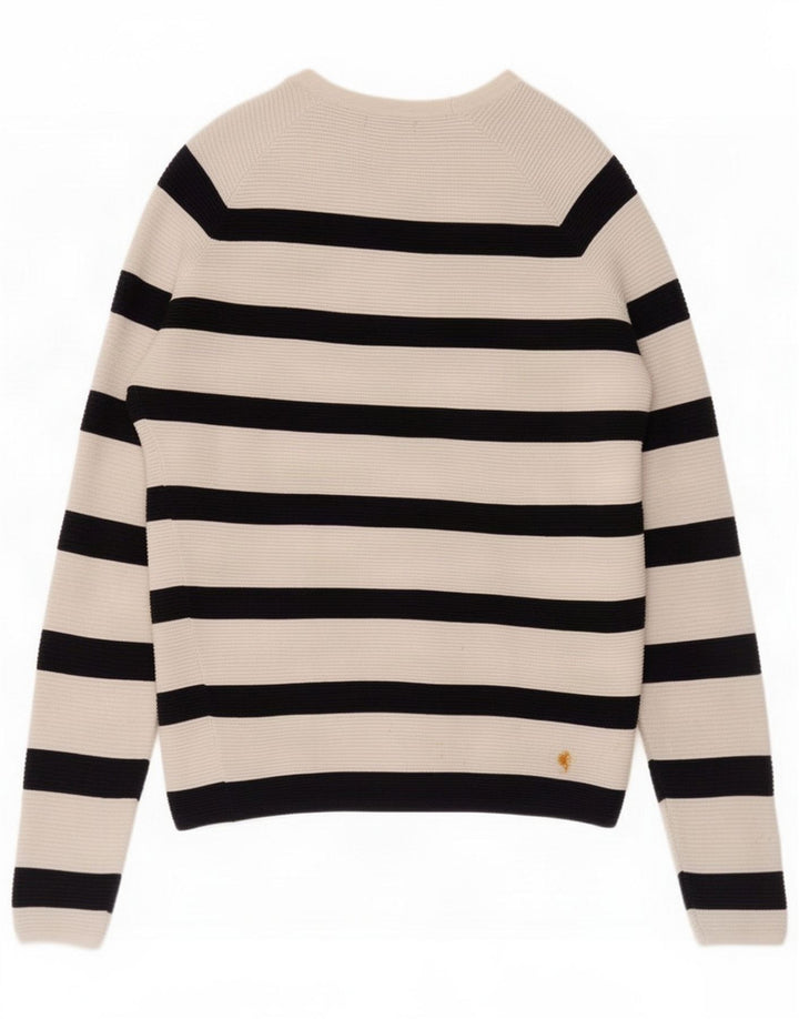 Zara Pulover cu gât crew pentru bărbați, cu dungi albe medii