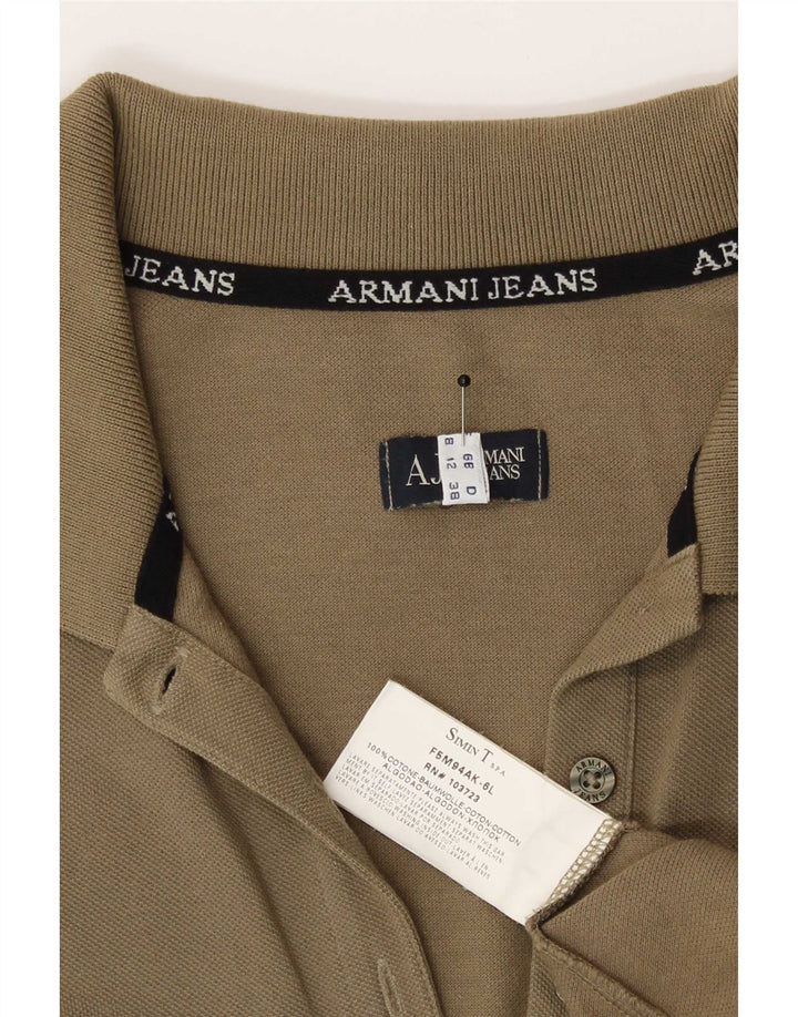 Tricou polo Armani pentru femei UK 12 Bumbac kaki mediu