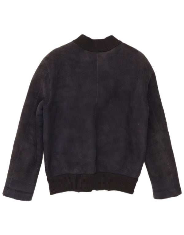 CPL1953 Jachetă Bomber din shearling pentru femei UK 20 2XL bleumarin din shearling