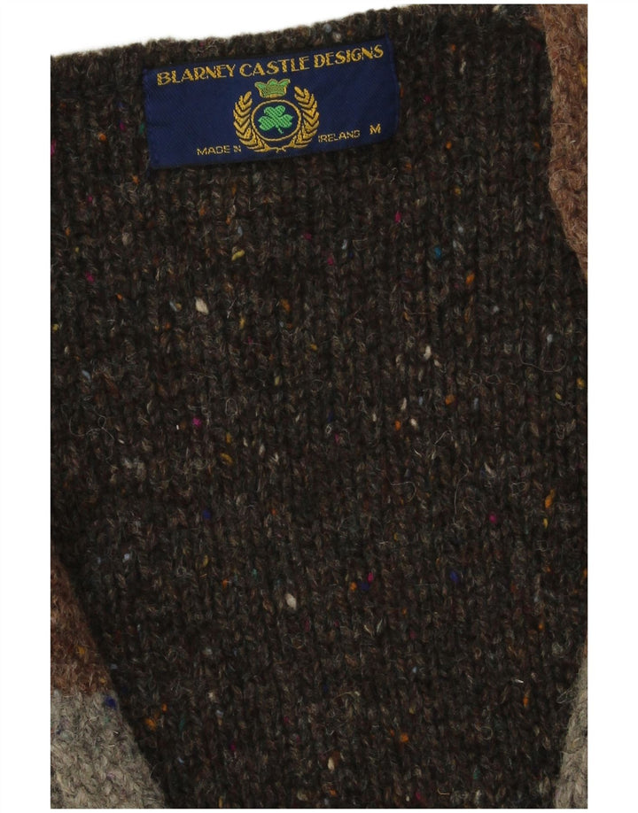 Pulover cardigan pentru bărbați Blarney Castle, lână nouă, gri mediu