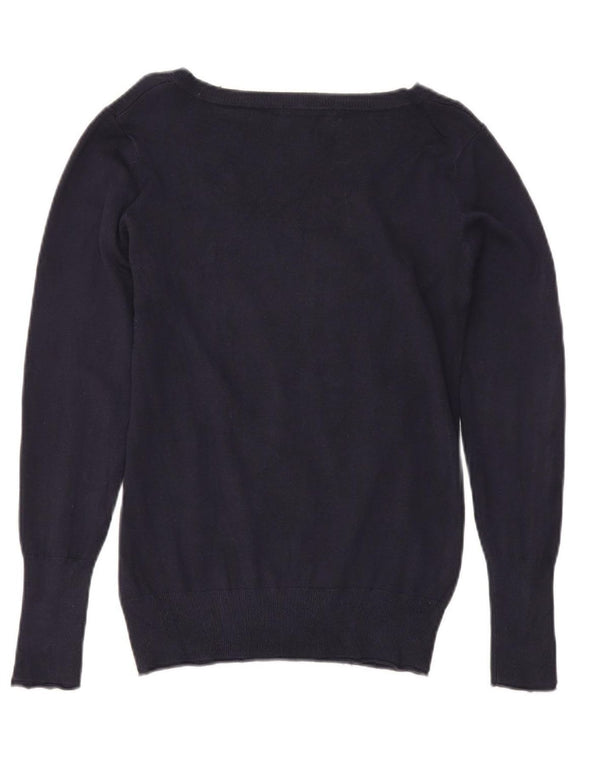 Pulover pentru femei Guess cu decolteu în V UK 12 Medium Bleumarin