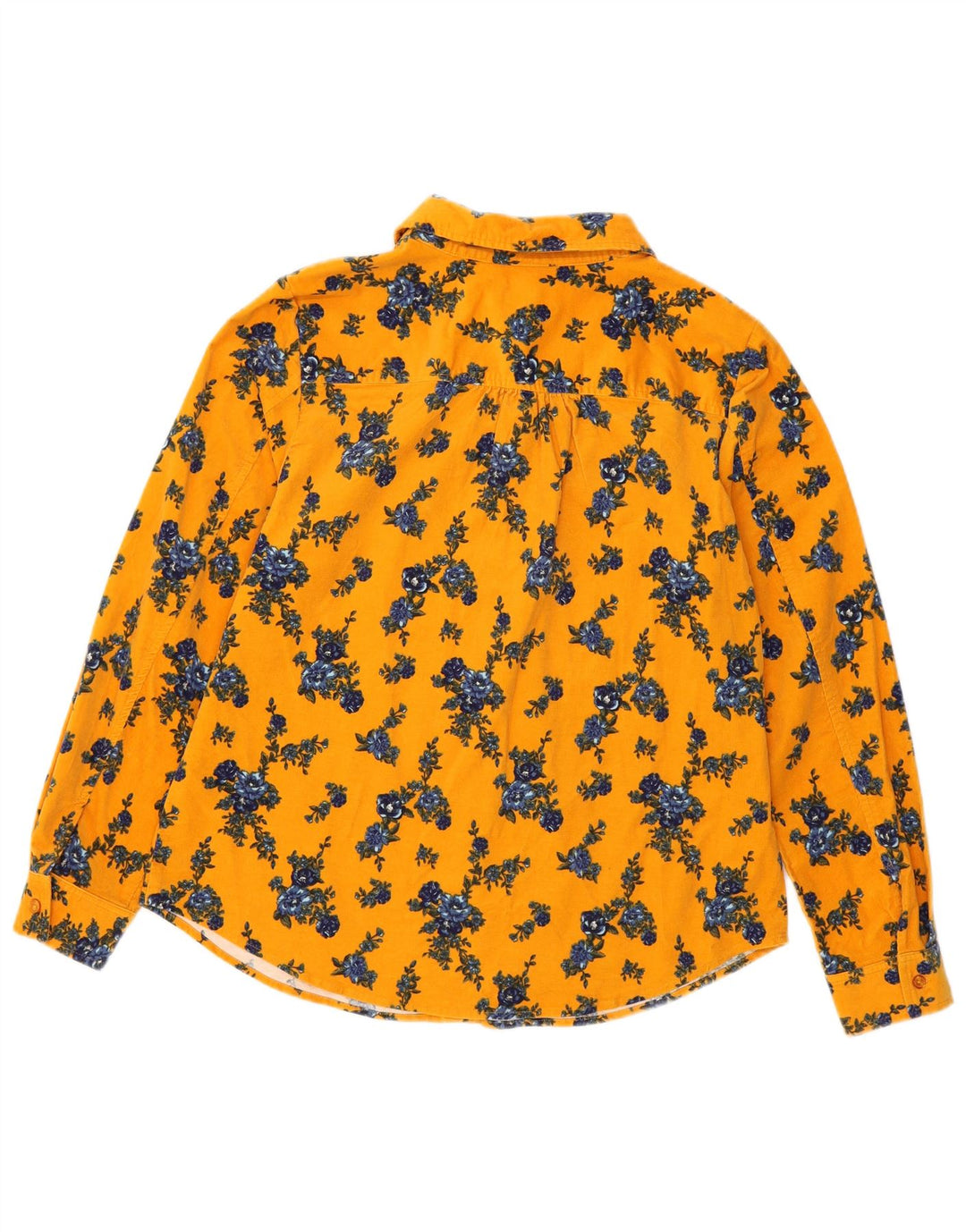 Cămașă din velur pentru femei Denim & Co UK 16, mare, galben, din bumbac floral