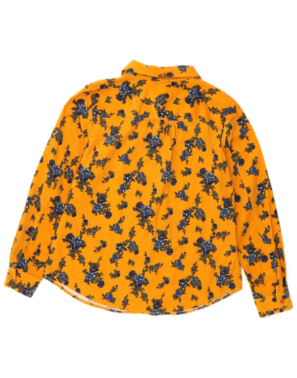 Cămașă din velur pentru femei Denim & Co UK 16, mare, galben, din bumbac floral