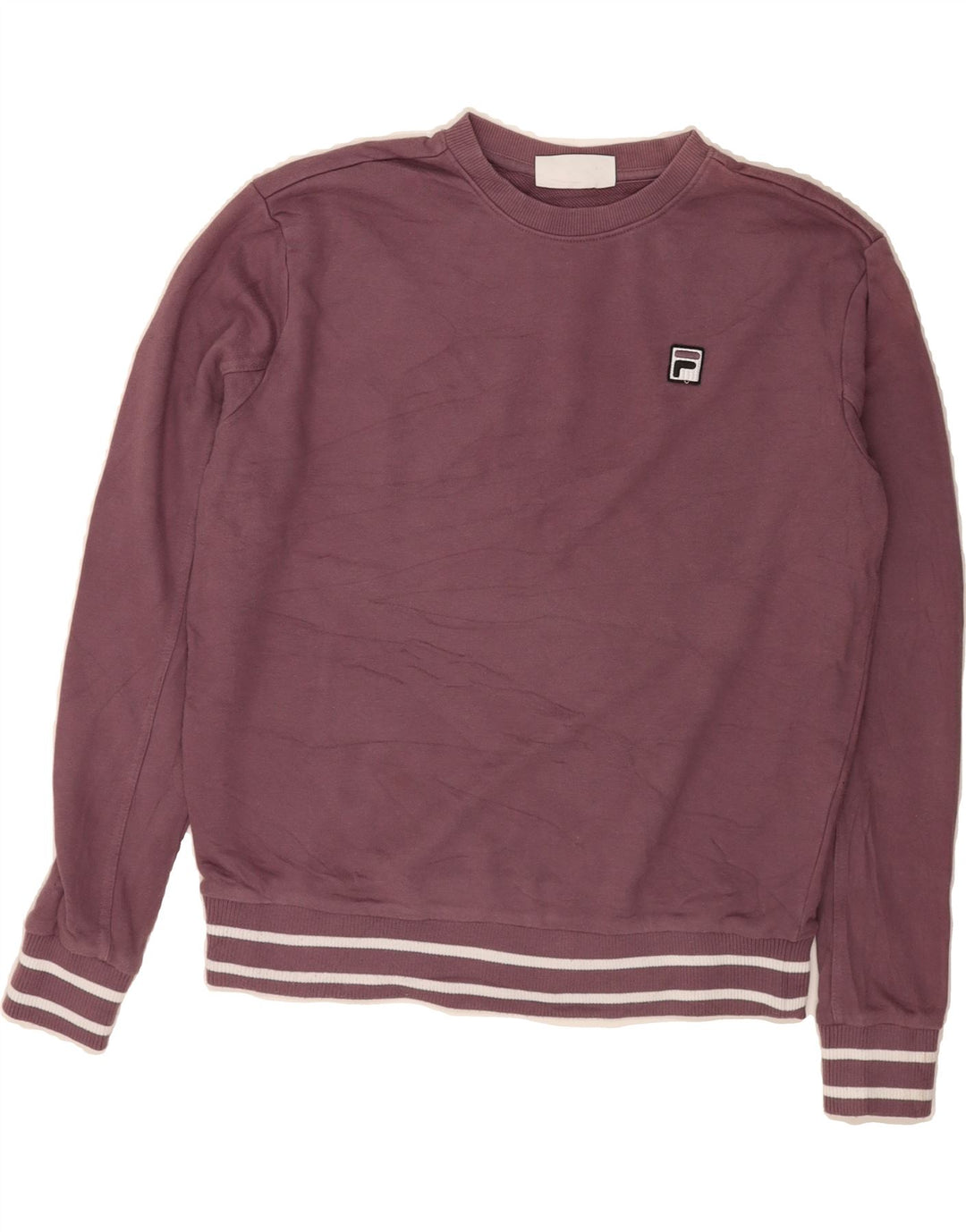 FILA Womens Sweatshirt Jumper UK 14 Medium Burgundy Cotton Vintage Fila and Second-Hand Fila from Messina Hembry 