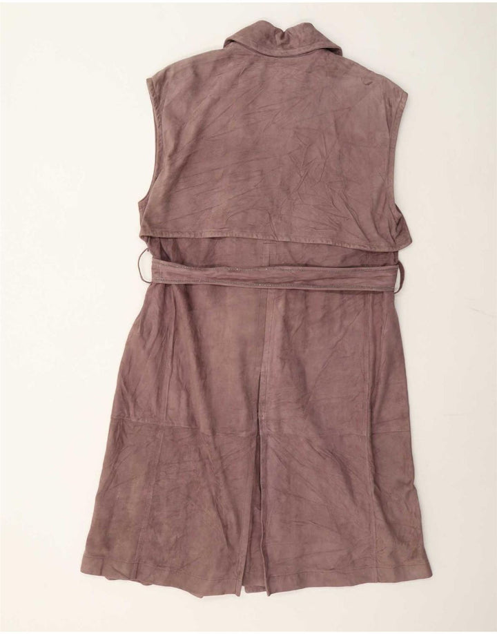 Trench din piele intoarsa fara maneci Brunello Cucinelli IT 42 Maro Mediu