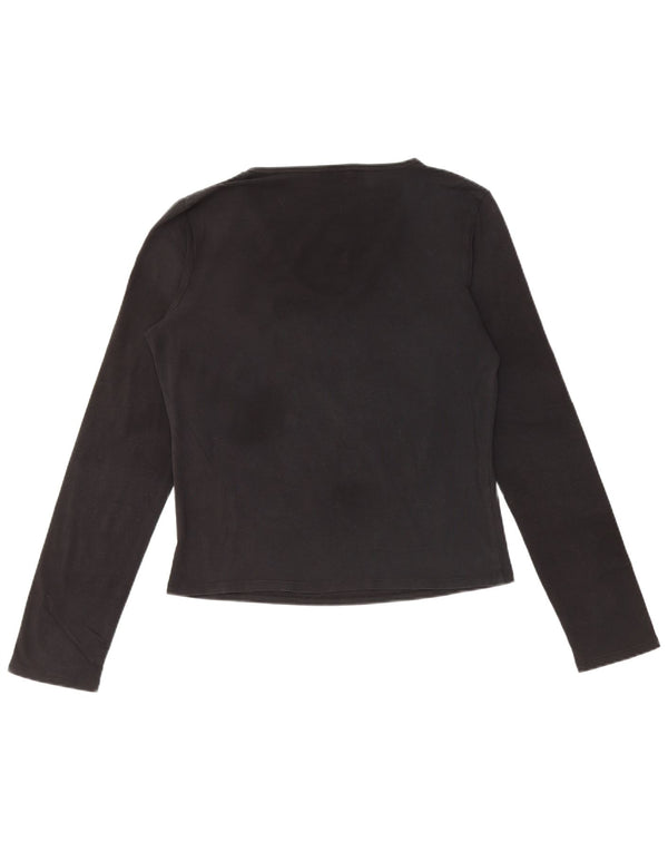 ICEBERG Crop Graphic Top cu mânecă lungă pentru femei IT 46 Large Black Floral