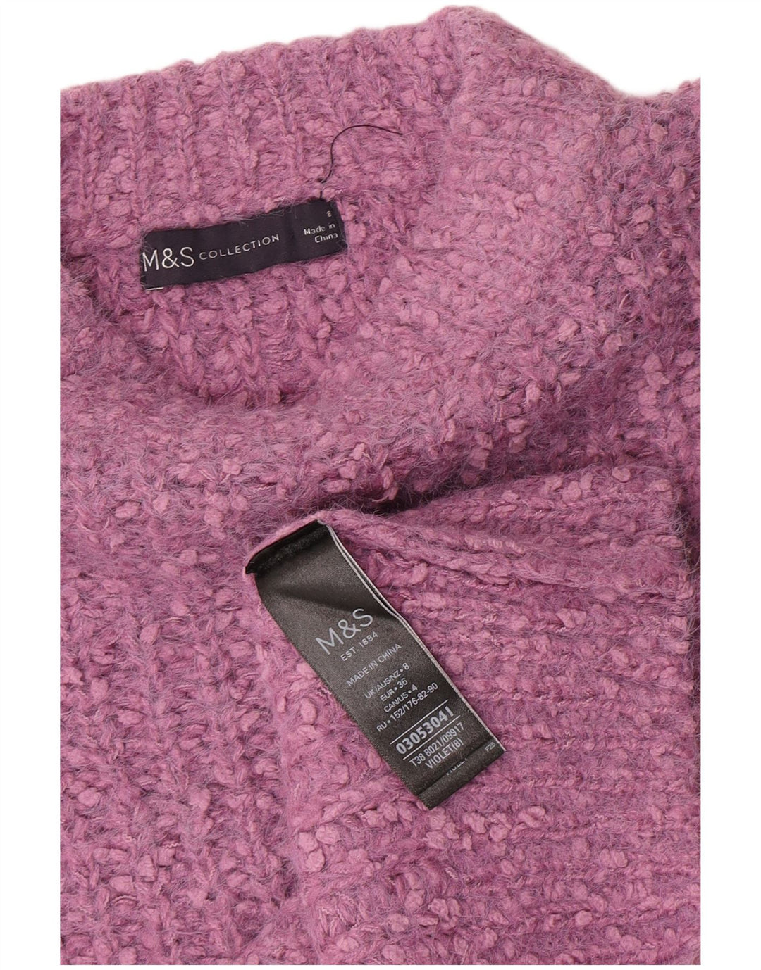 Pulover pentru femei Marks & Spencer, cu gât de barcă, poliester mic violet