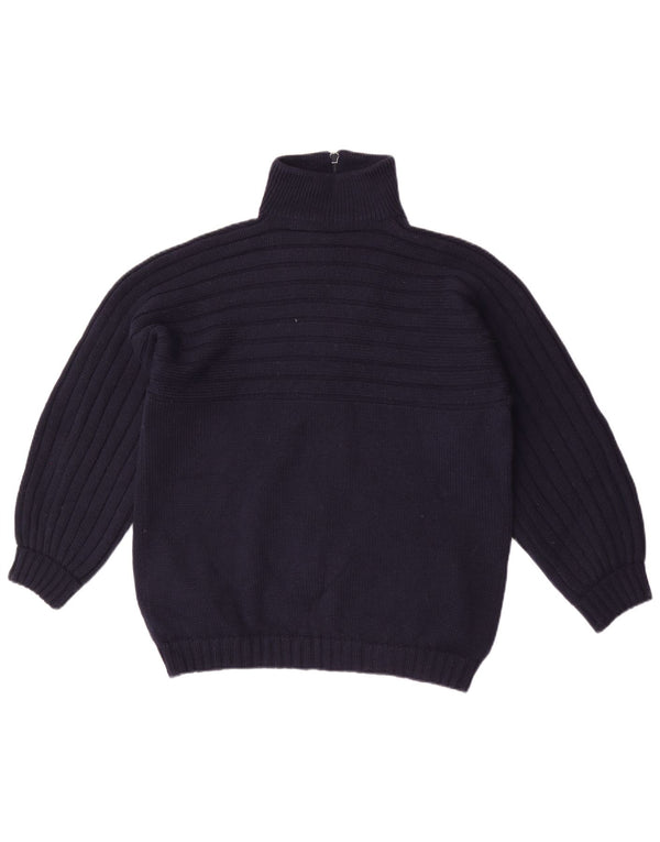 Pulover Cardigan Vintage pentru femei cu fermoar complet UK 16 Mare bleumarin
