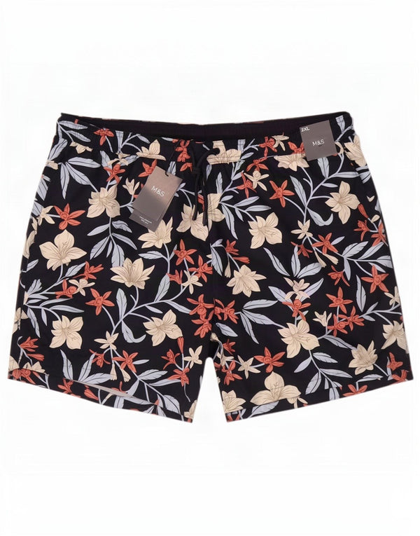Pantaloni scurți de înot pentru bărbați Marks & Spencer, 2XL, poliester floral negru