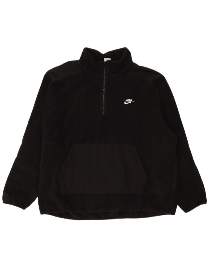 Pulover Nike pentru bărbați, cu fermoar și gât, 2XL, negru
