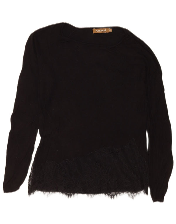 Conbipel Top pentru femei cu mânecă lungă UK 12 Medium Black Floral