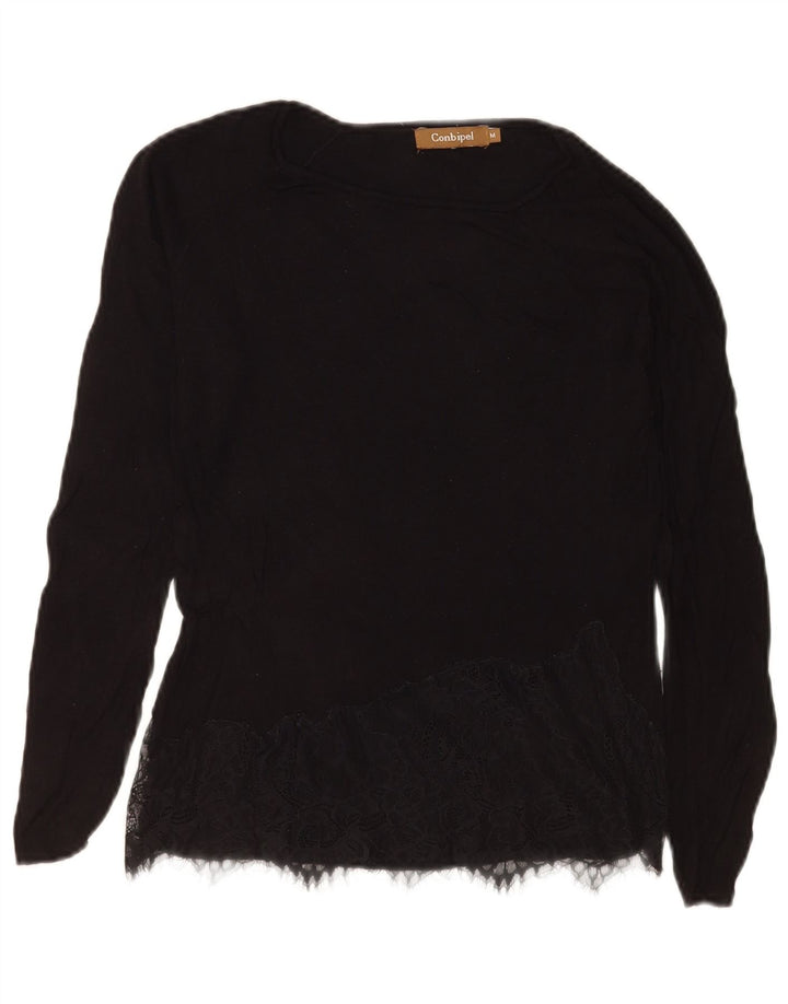 Conbipel Top pentru femei cu mânecă lungă UK 12 Medium Black Floral
