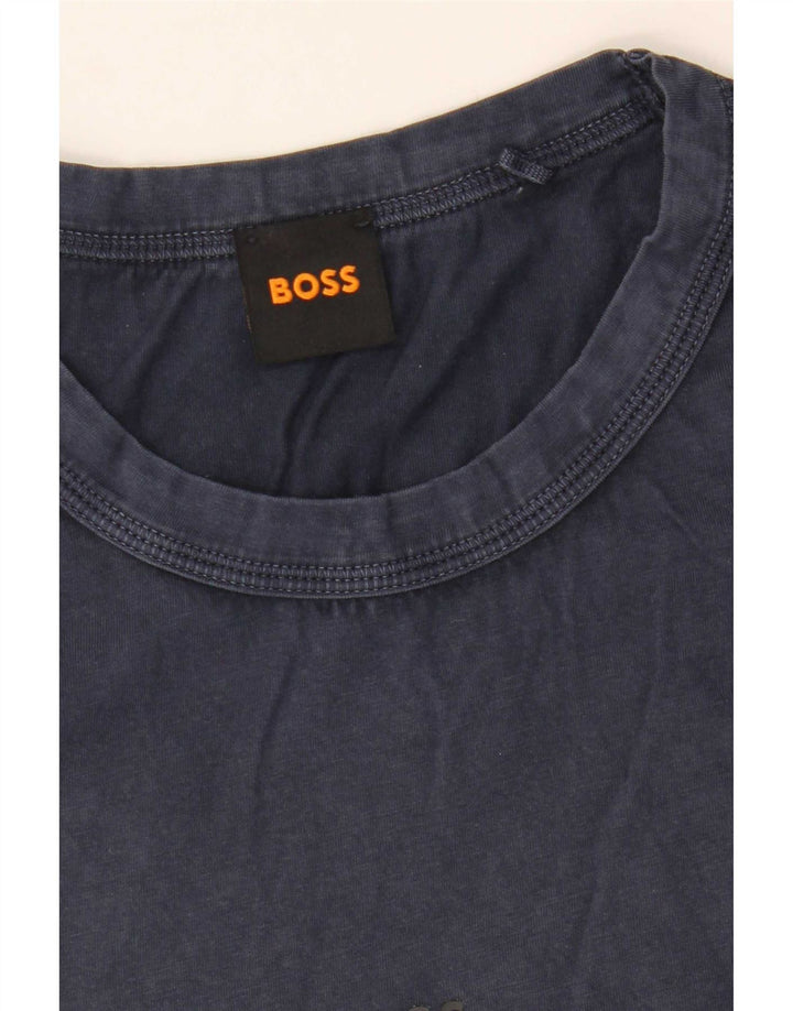 Tricou pentru bărbați Hugo Boss Top mediu din bumbac bleumarin