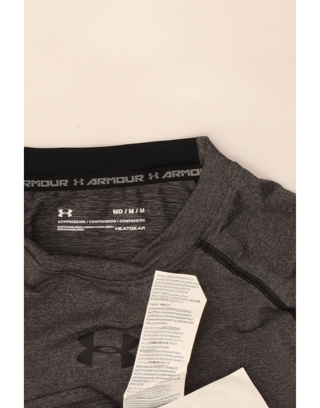 Under Armour Heat Gear Top cu mânecă lungă, gri mediu, color block