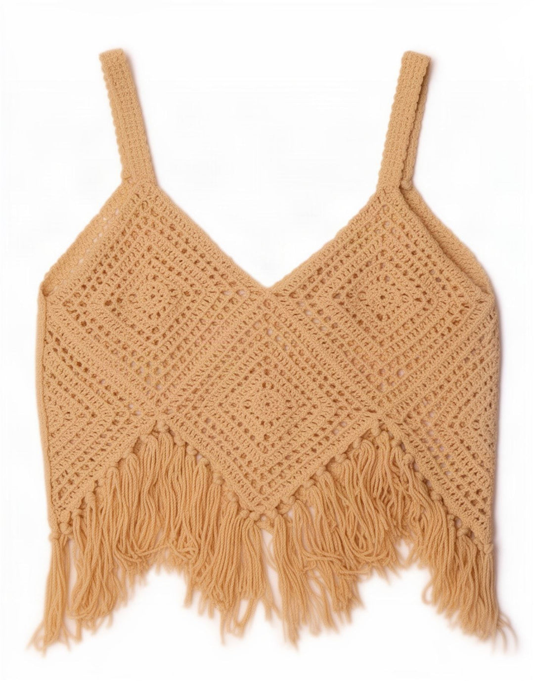 Crop Top Crochet pentru Damă Zara UK 12 Medium Bej Bumbac