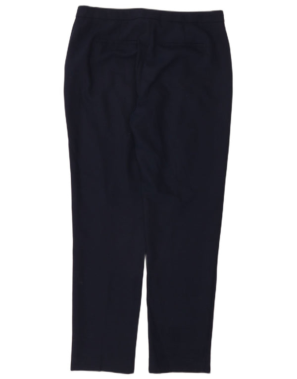 Pantaloni chino subțiri Reiss pentru femei UK 12 Medium L32 L29 Lână bleumarin