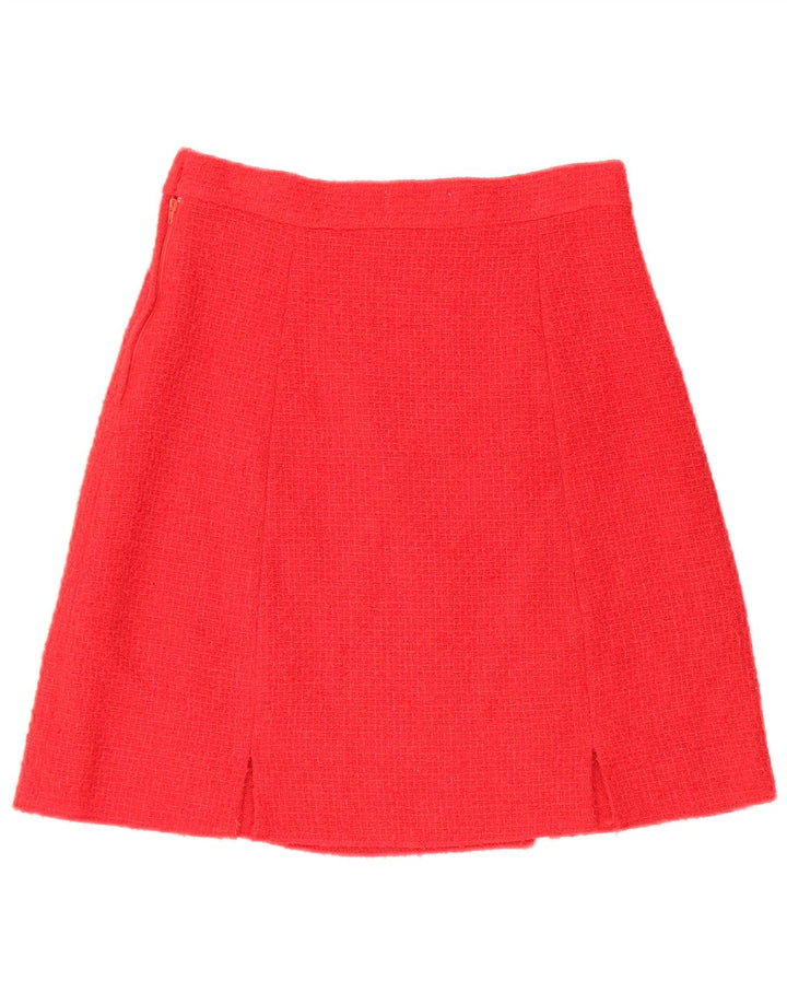 Set fuste vintage pentru femei, 4 nasturi, 2 piese UK 12 Medium W28 Lână roșie