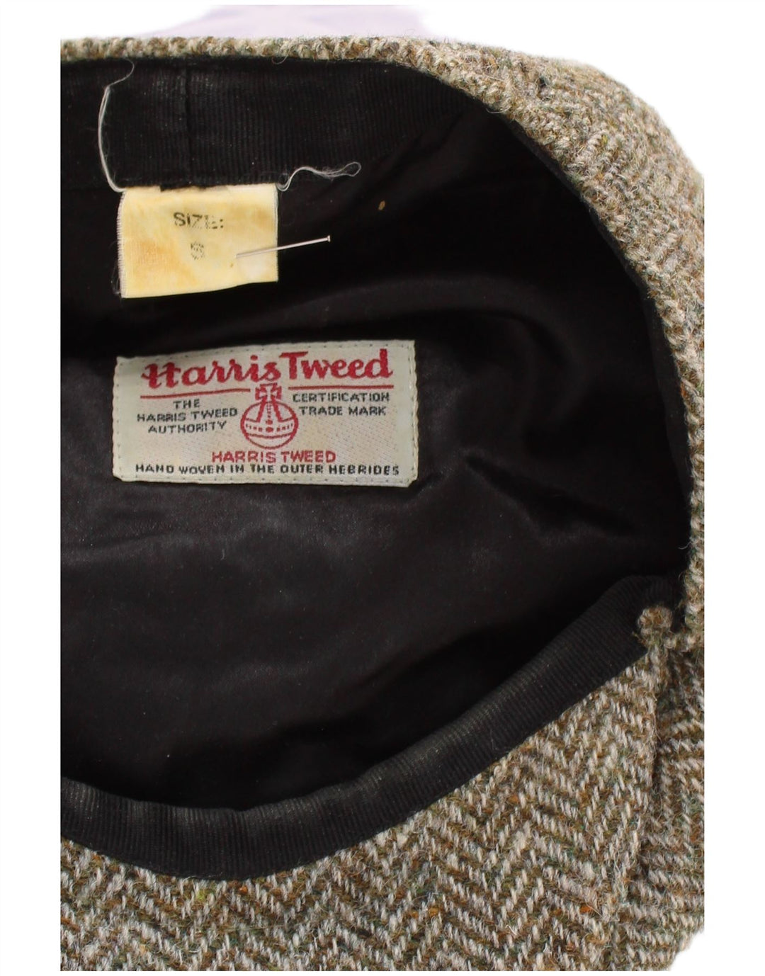 Șapcă plată pentru bărbați Harris Tweed, lână nouă, gri, în spinare, clasică