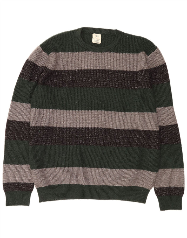 MARKS & SPENCER Pulover pentru bărbați cu gât crew pulover XL, cu dungi multicolore