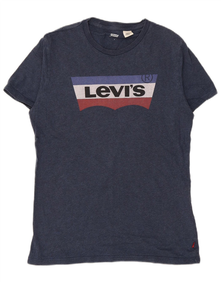 Tricou grafic pentru bărbați LEVI'S Top mic din bumbac bleumarin