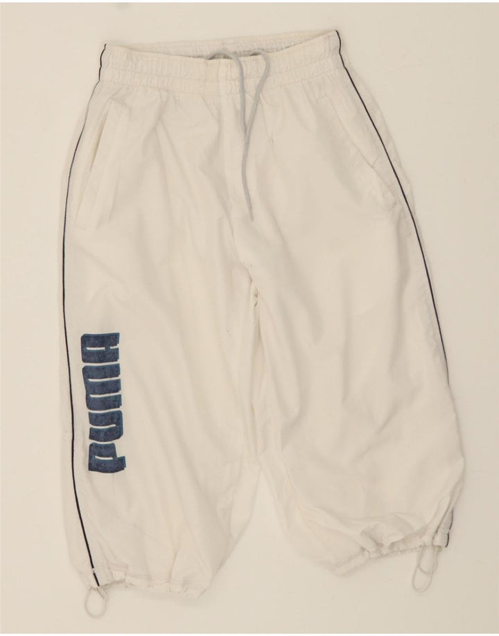 PUMA Mens Graphic Bermuda Sport Shorts Small White Polyester Vintage Puma and Second-Hand Puma from Messina Hembry 