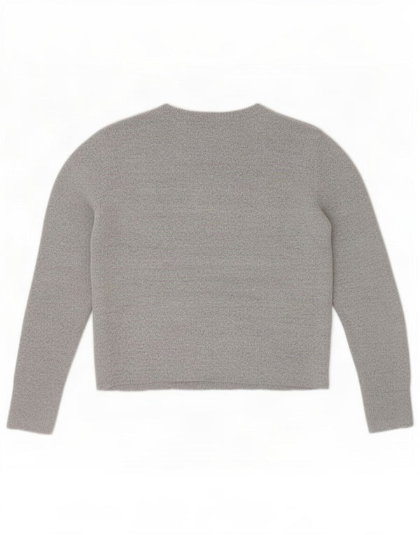 Pulover Oasis pentru femei cu gât de barcă UK 14 mare, gri geometric, acrilic