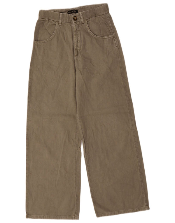 Blugi pentru femei Zara cu picioare late EU 36 XS W26 L27 Kaki Bumbac