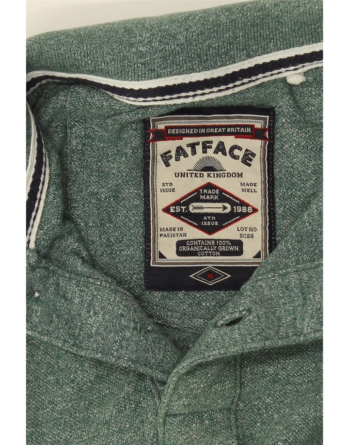 FAT FACE Tricou polo pentru bărbați, bumbac cu dungi verzi medii