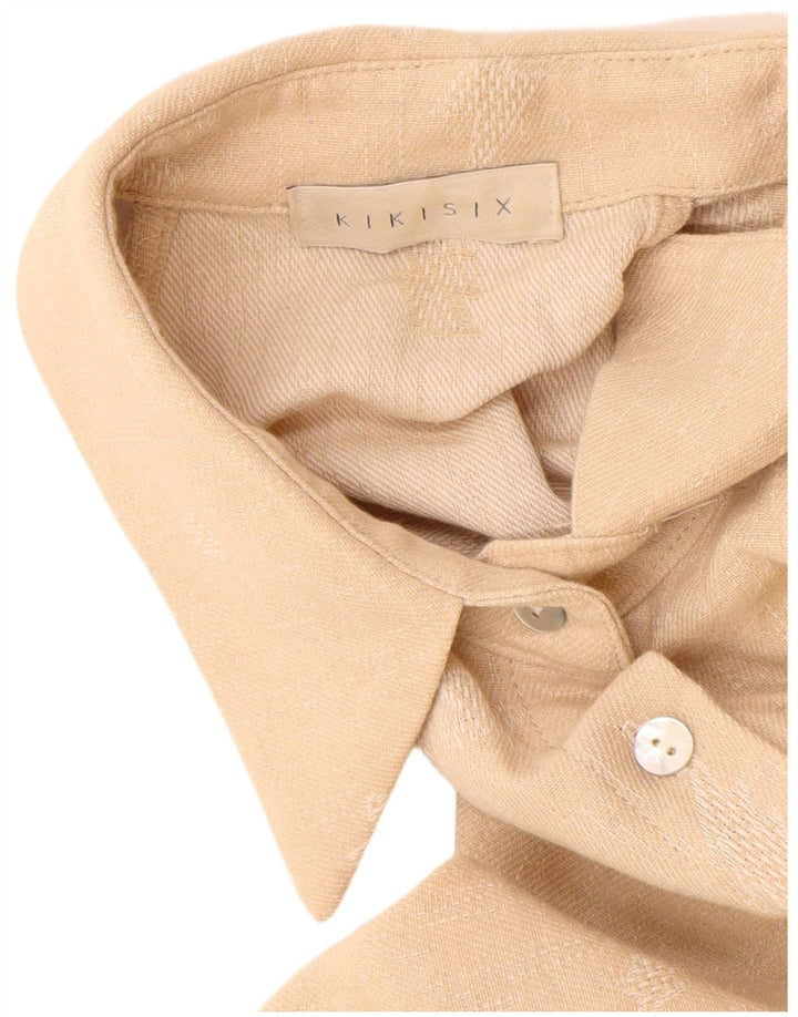 Rochie maxi fără mâneci pentru femei KIKISIX, cu model abstract, UK 14 Bej mediu