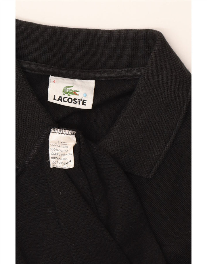 Tricou polo LACOSTE pentru bărbați, mărimea 4, bumbac negru mediu