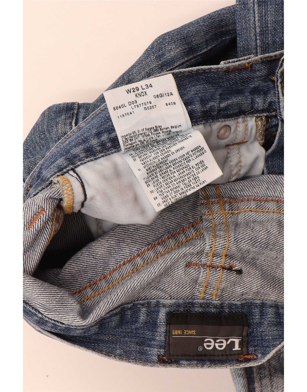 Blugi Lee Knox Straight pentru bărbați W29 L34 Bumbac albastru