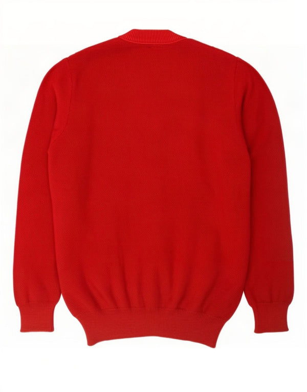 Cardigan Vintage pentru bărbați din lână roșie medie