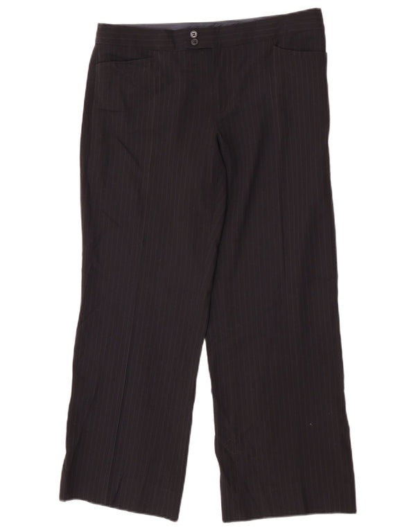 Jigsaw Pantaloni de costum crop pentru femei UK 10 Small W27 L25 Black Pinstripe