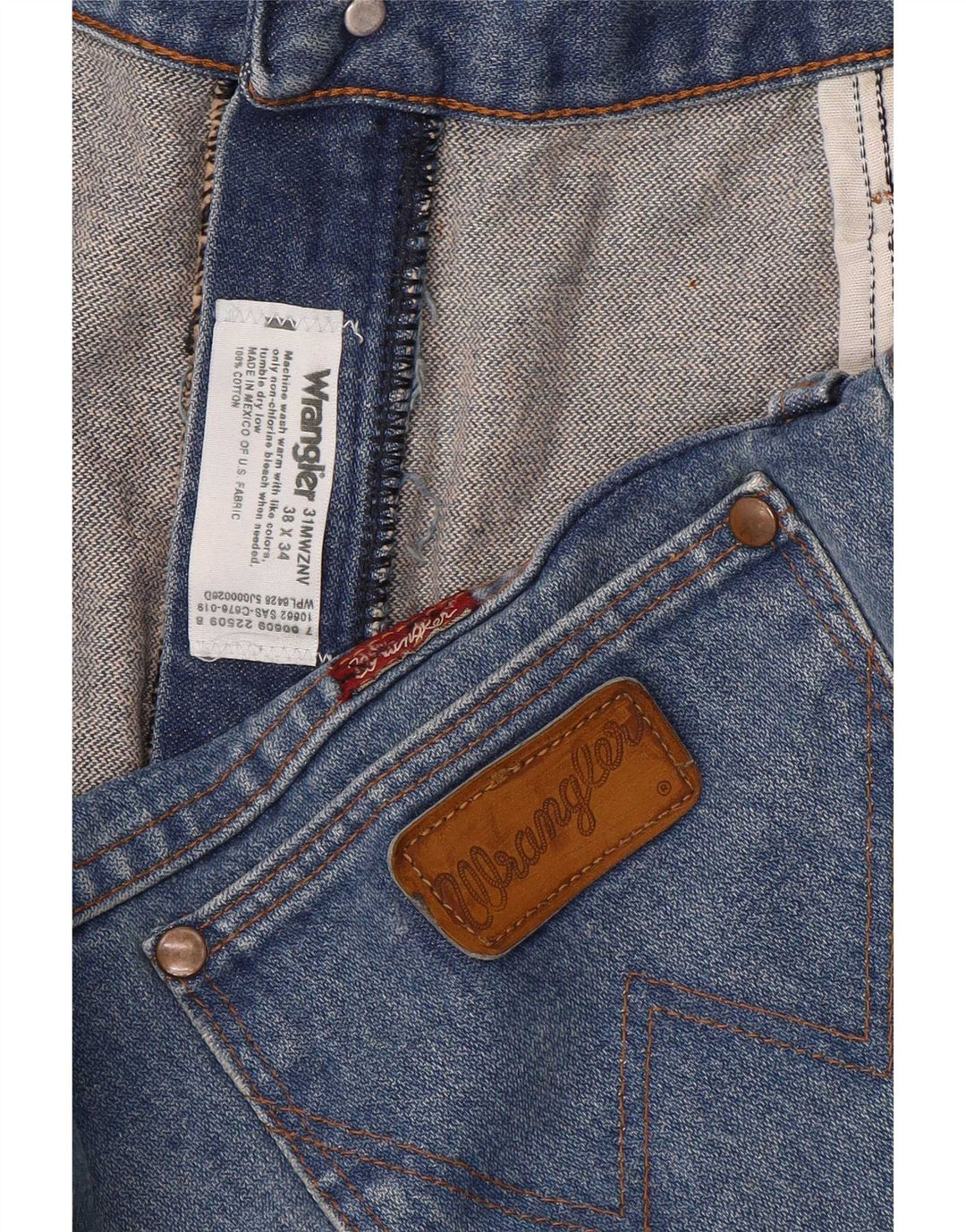 Blugi drepti pentru bărbați Wrangler W38 L30 Bumbac albastru