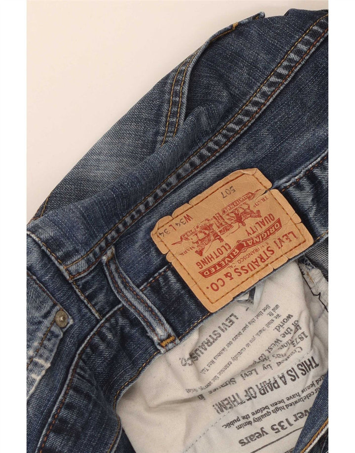 Blagi pentru bărbați Levi's 507 Distressed Bootcut W34 L30 Blue Cotton