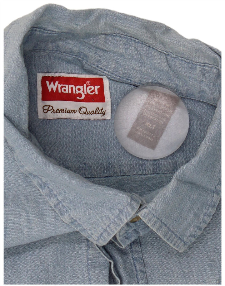 Cămașă înaltă pentru bărbați Wrangler XL, bumbac, albastru