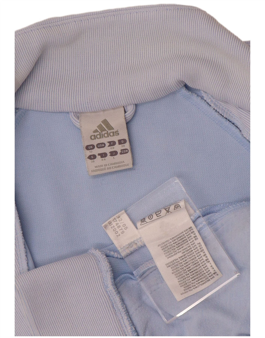 Jachetă de trening Adidas pentru femei UK 12, bumbac albastru mediu