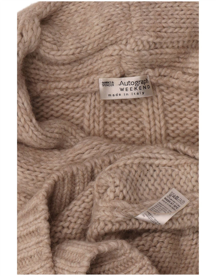 Pulover pentru femei Marks & Spencer cu gât rulat UK 8 Mic Bej Acrilic