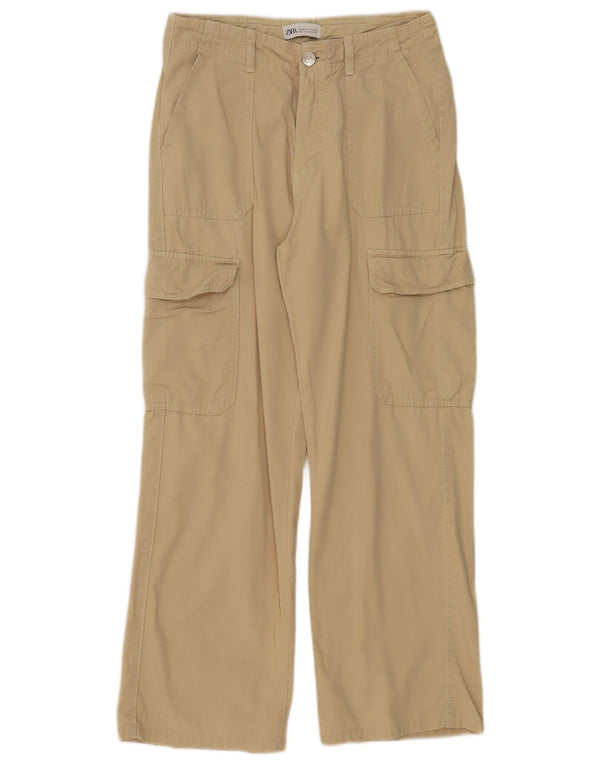 Pantaloni cargo largi pentru femei Zara EU 36 XS W26 L27 Bej