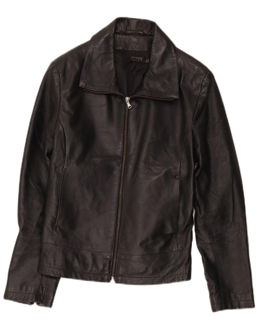 Jachetă Bomber Crop din piele Privilegi pentru femei IT 44 Medium Black Leather
