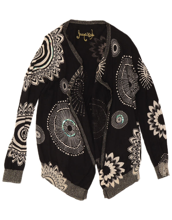 Pulover cardigan deschis pentru femei Desigual UK 14 Medium Black Floral